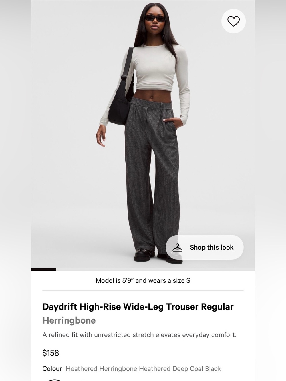 Daydrift High-Rise Wide-Leg Trouser Regular *Herringbone